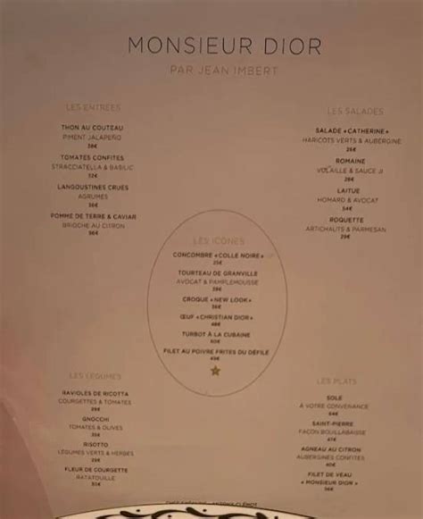 monsieur dior|monsieur dior menu.